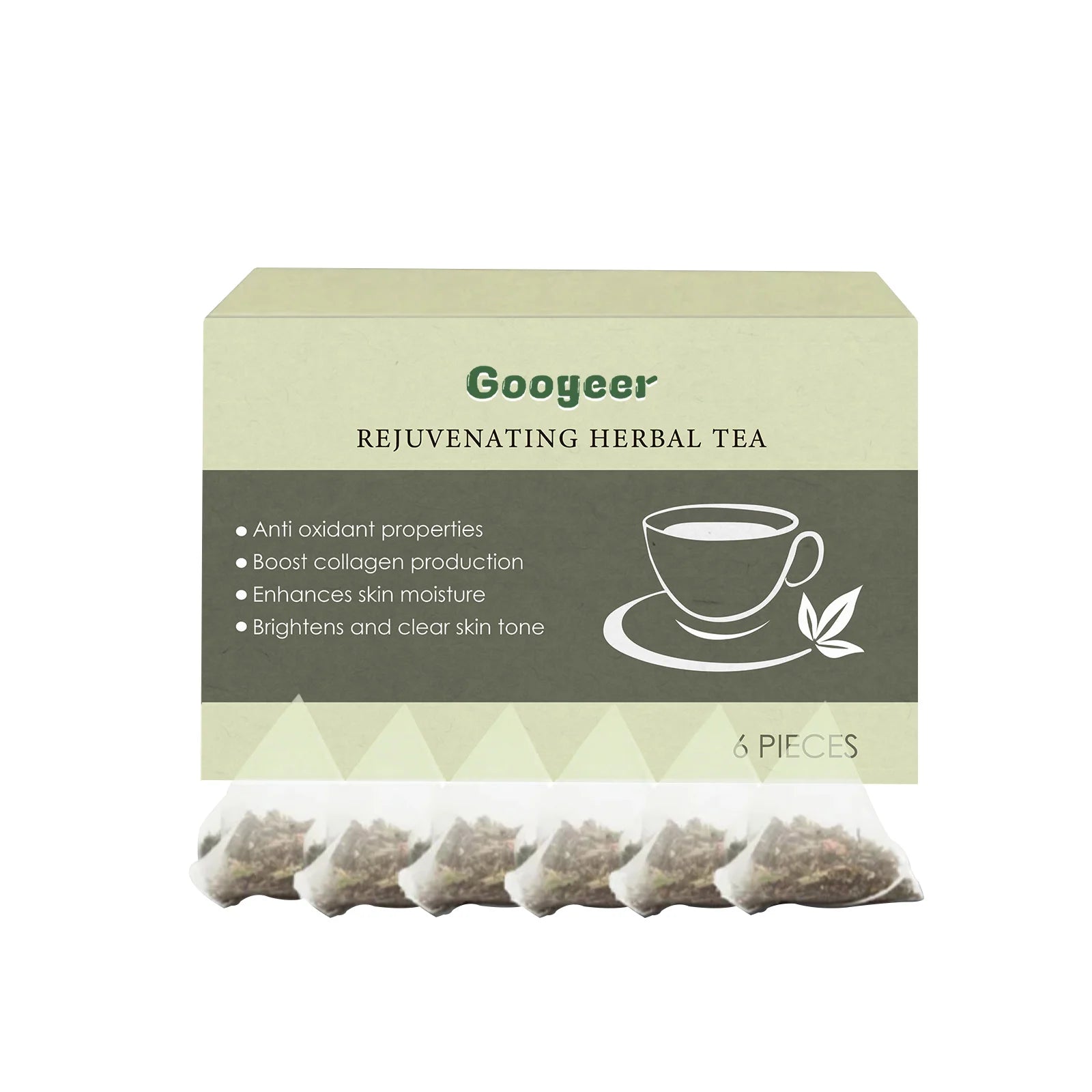 Googeer 6pcs Detox Herbal Tea Support Energy Health Slimming Body Repair Body Fat Metabolism Weight Loss Body Detoxifying Tea