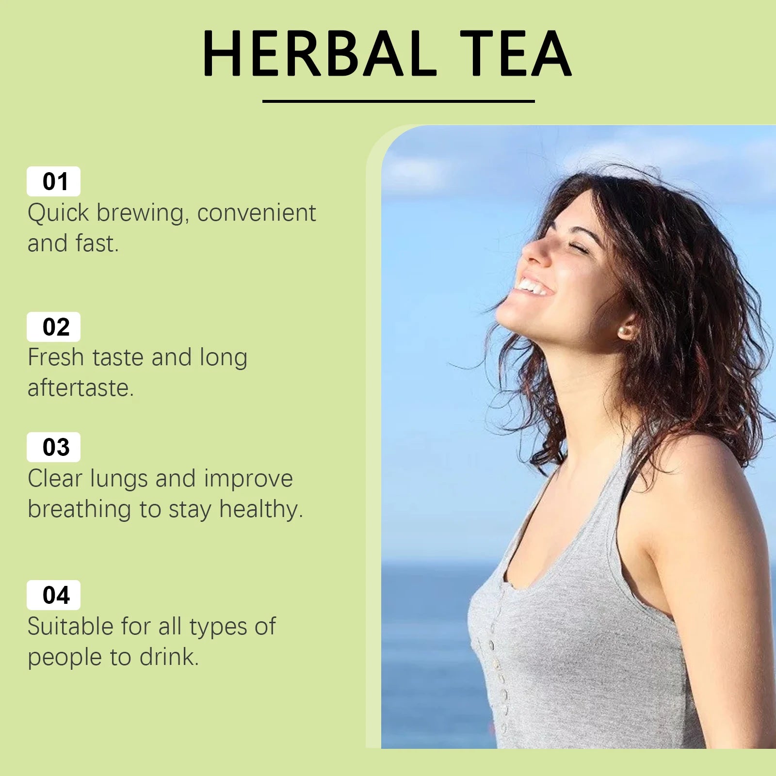 Googeer 20pcs Herbal Tea For Lung Cleansing Liver Detox Supplement Support Lung Health Light Fresh Taste Repair Herbal Tea