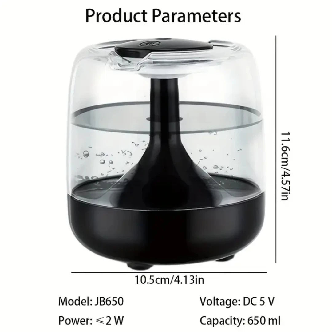 Ultrasonic Cool Mist Humidifier 21.98oz, USB Powered, Essential Oil Compatible, 7 Color Night Light, 2 Spray Modes, ABS Material