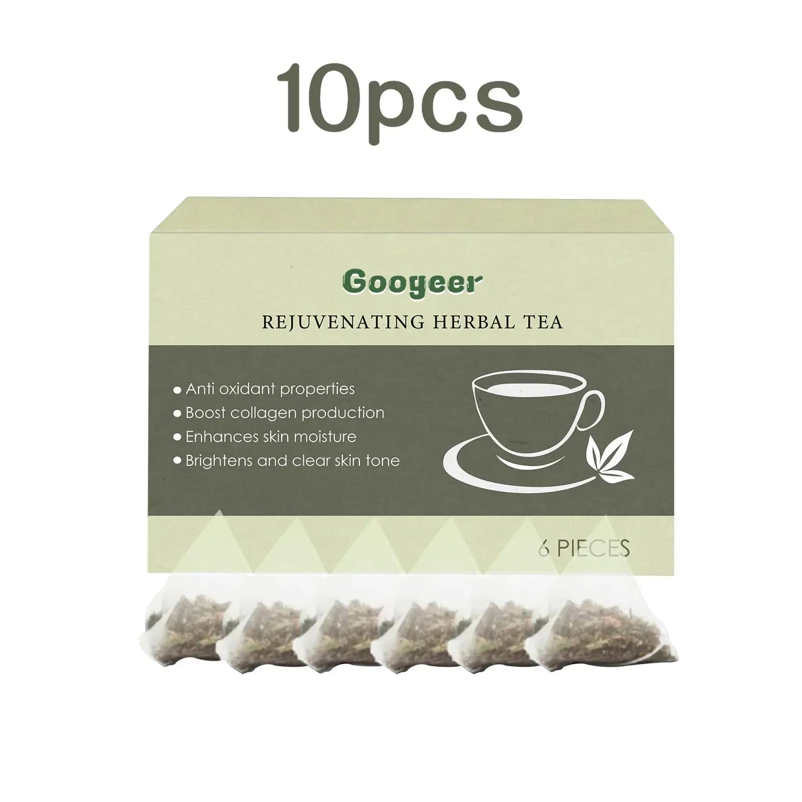 Googeer 6pcs Detox Herbal Tea Support Energy Health Slimming Body Repair Body Fat Metabolism Weight Loss Body Detoxifying Tea