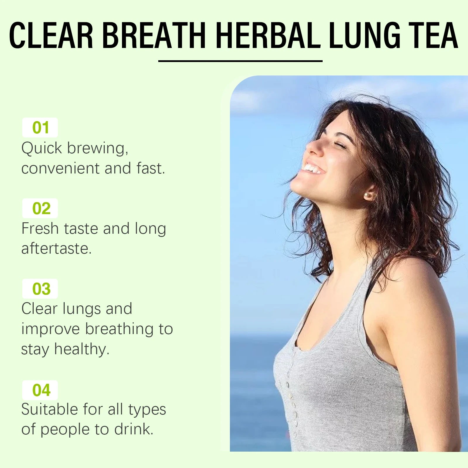 Googeer 14pcs Clear Breathing Herbal Tea Cleanse Detox For Lungs Liver Repair Body Metabolism Dietary Supplement Herbal Tea