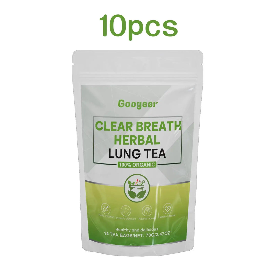 Googeer 14pcs Clear Breathing Herbal Tea Cleanse Detox For Lungs Liver Repair Body Metabolism Dietary Supplement Herbal Tea