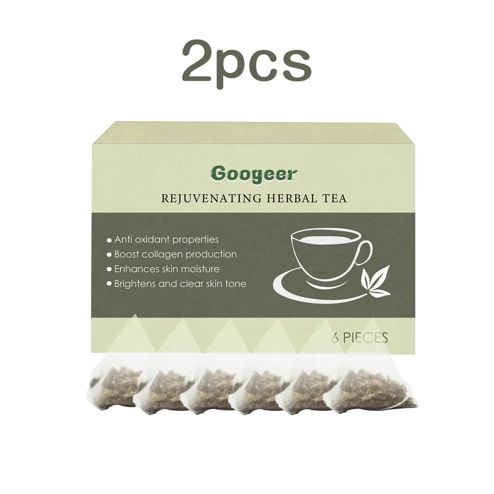 Googeer 6pcs Detox Herbal Tea Support Energy Health Slimming Body Repair Body Fat Metabolism Weight Loss Body Detoxifying Tea