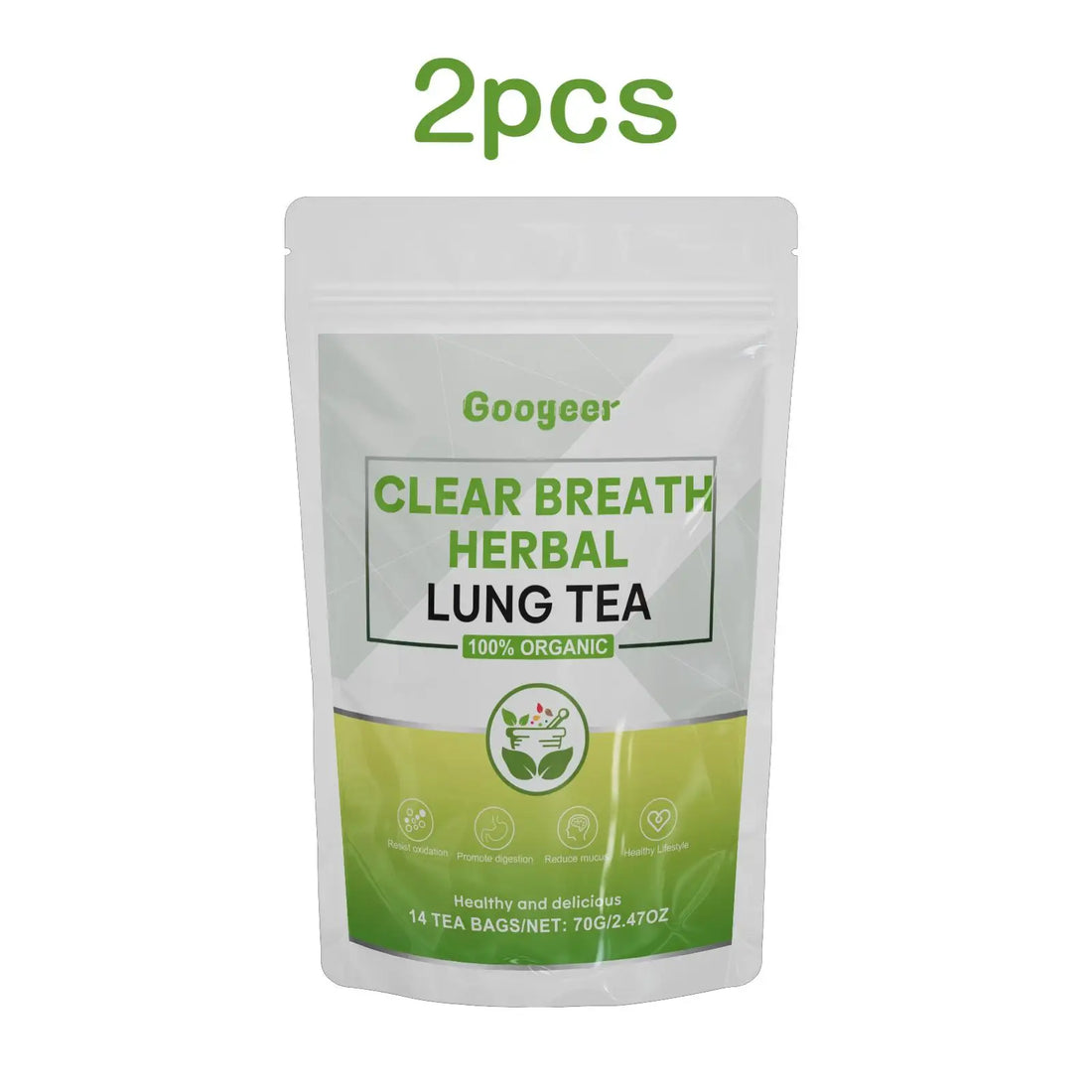 Googeer 14pcs Clear Breathing Herbal Tea Cleanse Detox For Lungs Liver Repair Body Metabolism Dietary Supplement Herbal Tea