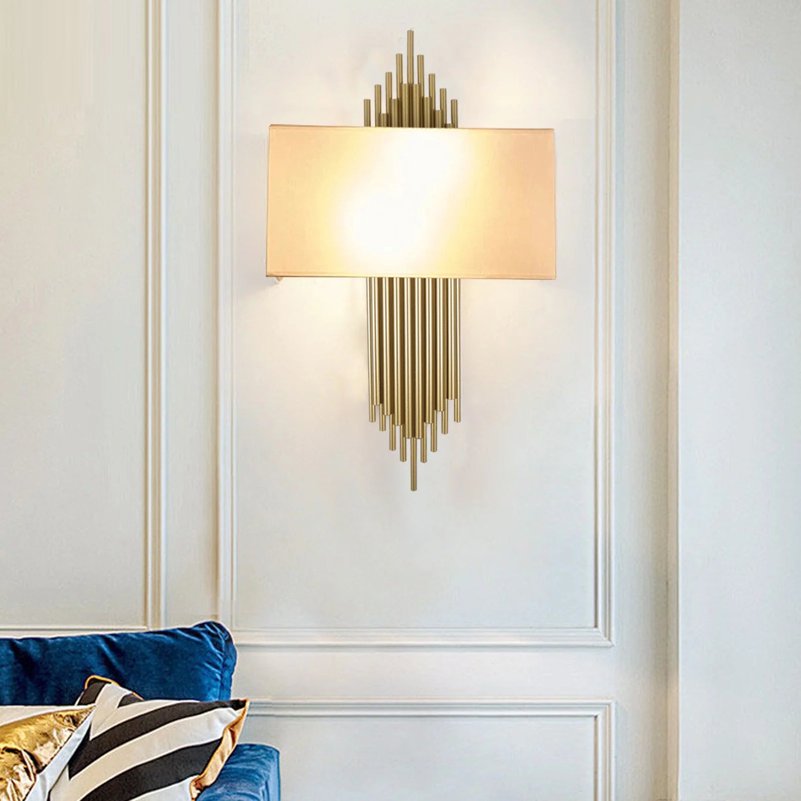 Modern Luxury Industrial Wall Sconce | Indoor Bedroom Lamp with Decorative Lampshade