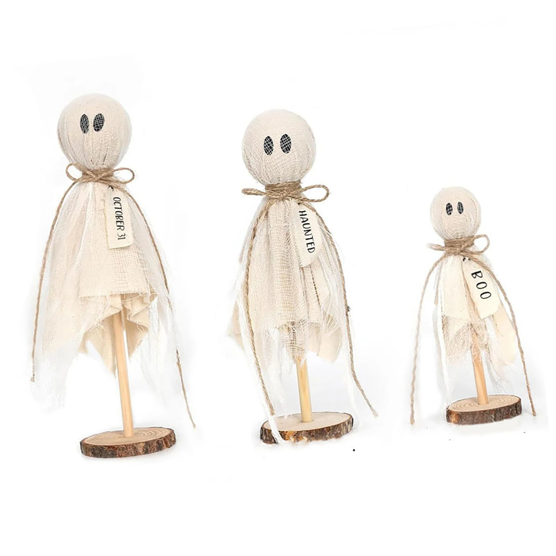 Ghost Wooden Stand Crafts Home Ambience Ornaments Spooky Wooden Decor for Indoor Shopping Centre