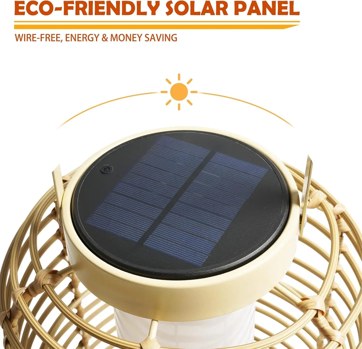 Outdoor Solar Powered Floor Lamp Set of 2, 14-inch Wicker Woven LED Lamp, Water-Resistant Garden Light, Boho Style