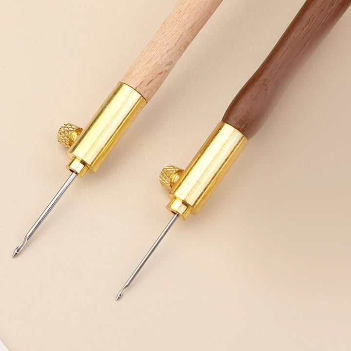 1set Embroidery Tambour Hook With 3 Needles Metal Pen Embroidery Cross Stitch Craft Kit French Crochet For Diy Sewing Knitting