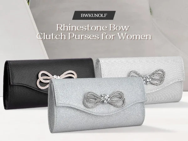 Free shipping!!!PU Leather & Polyester Easy Matching Clutch BagLovely Jewelry with chain & with rhinestone bowknot pattern