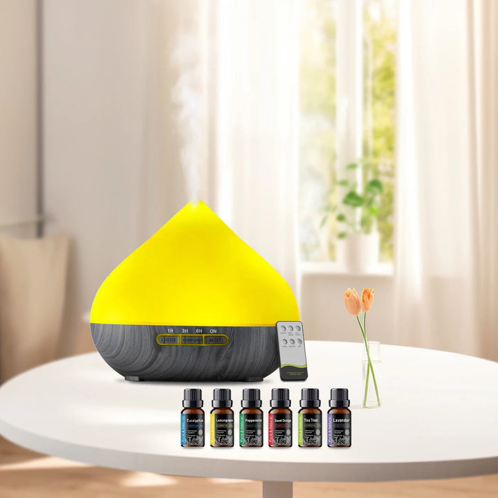 500ml Ultrasonic Air Humidifier Aromatherapy mist Essential Oil Diffusers 14 multicolor LED night lights with 6 oils for home