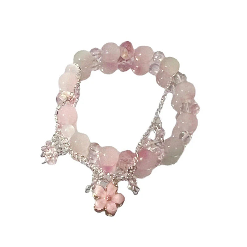 Star Pendant Tassels Bracelet Trend Sweet Crystal Beaded Bracelet For Women Girls Fashion Light Luxury Jewelry Gifts