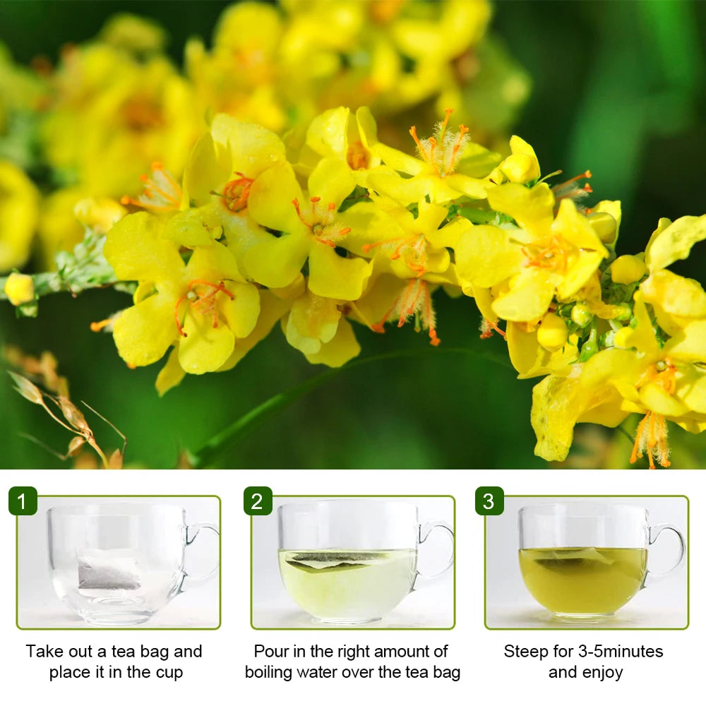 Herbal Tea for Respiratory Support | Mullein Leaf & Herbal Blend for Lung Health & Wellness | Caffeine-Free