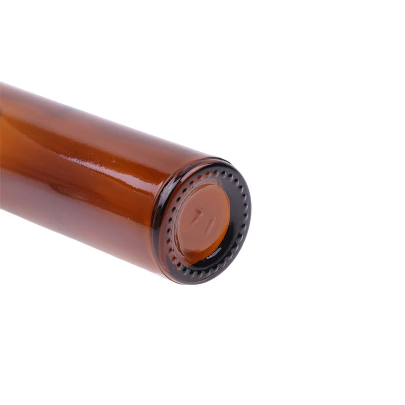 10ml Amber Thin Glass Roll on Bottle Sample Test Essential Oil Vials with Roller Metal Glass Ball
