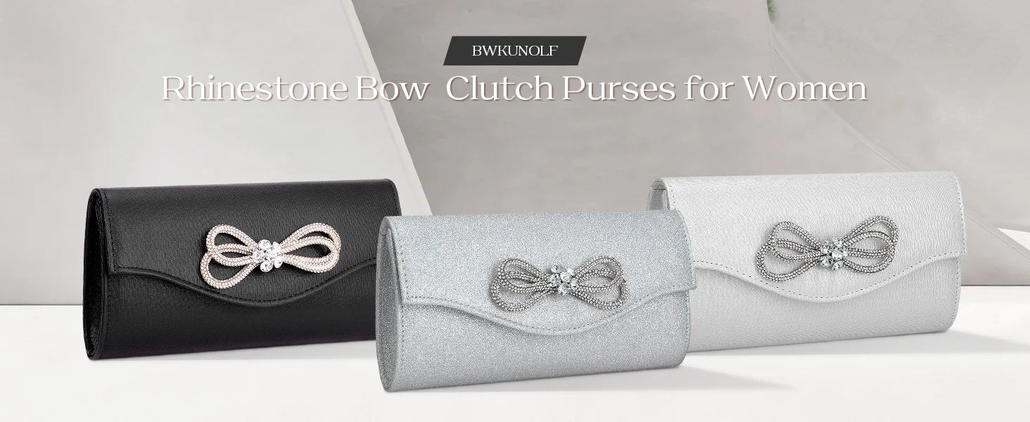 Free shipping!!!PU Leather & Polyester Easy Matching Clutch BagLovely Jewelry with chain & with rhinestone bowknot pattern