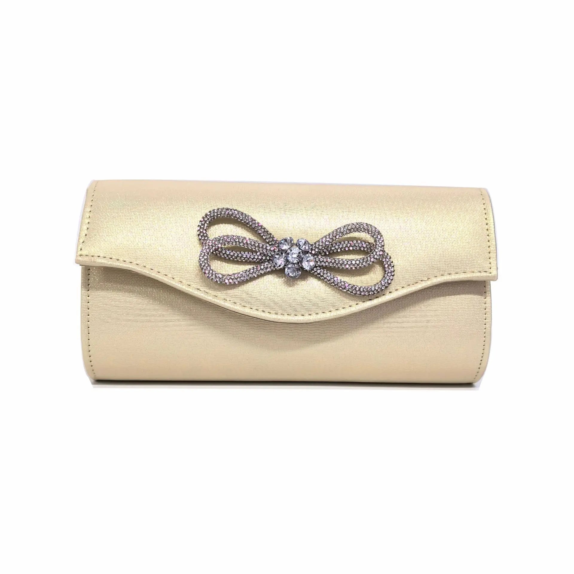 Free shipping!!!PU Leather & Polyester Easy Matching Clutch BagLovely Jewelry with chain & with rhinestone bowknot pattern