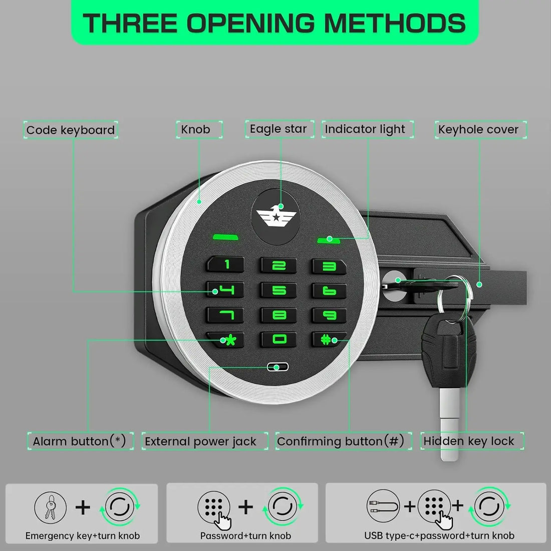Kavey 6.5 Cub Large Safe with Depository Drop Slot, Digital Keypad & Dual Alarm, Home Safe for Documents Cash, Jewelry