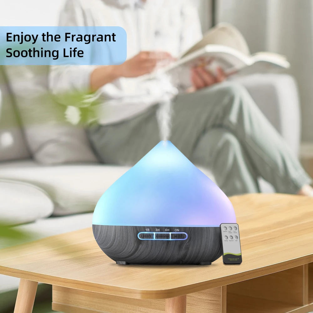 500ml Ultrasonic Air Humidifier Aromatherapy mist Essential Oil Diffusers 14 multicolor LED night lights with 6 oils for home