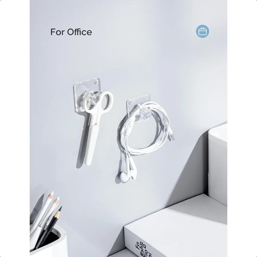 Wall Hooks for Hanging Adhesive Hooks 12Pack Acrylic Diamond Hooks Wall Hangers Decorative Hooks Clear Jewelry Hooks