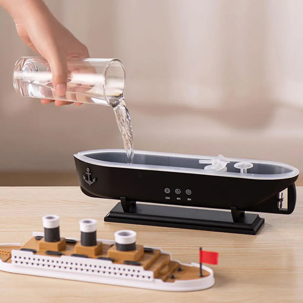 250ml Ocean Liner Essential Oil Diffuser with Remote Control Aromatherapy Diffuser Auto Shut-Off Night Light for Home Room
