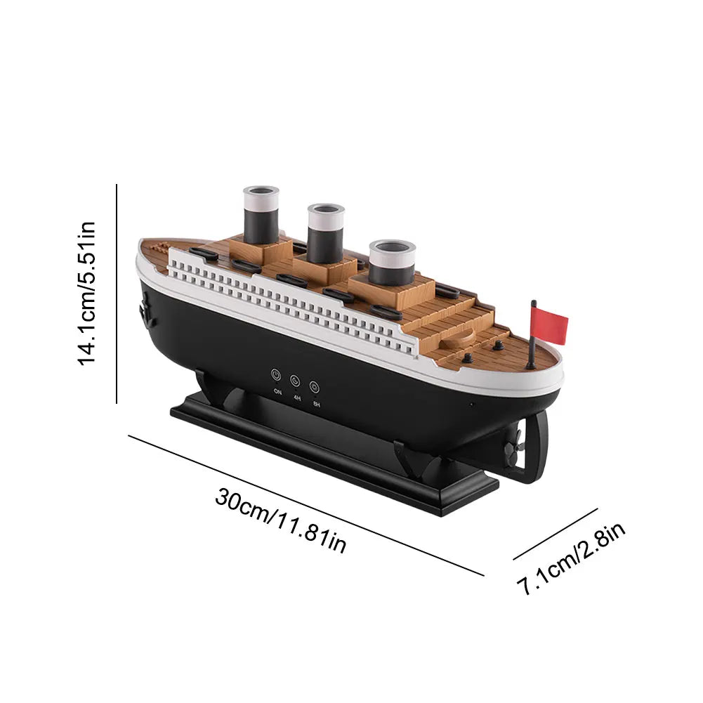 250ml Ocean Liner Essential Oil Diffuser with Remote Control Aromatherapy Diffuser Auto Shut-Off Night Light for Home Room